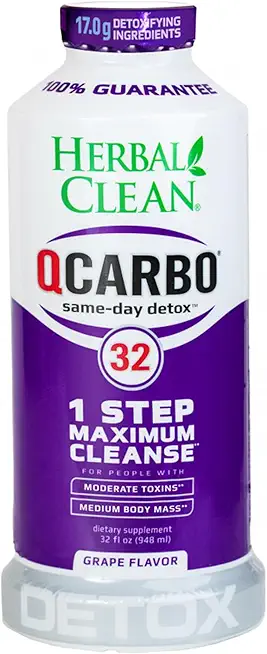 Herbal Clean QCarbo32 Same-Day Premium Detox Drink, Grape...