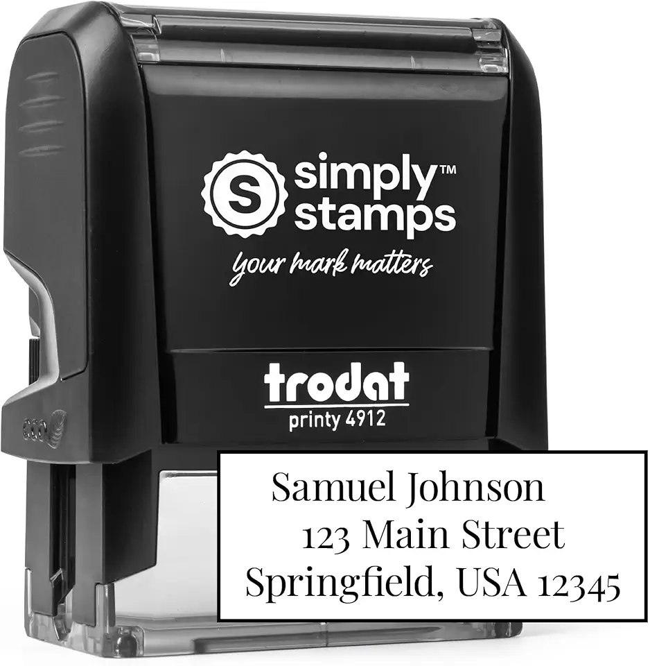 Custom Address Stamp - 20 Font Options - 3 Li...