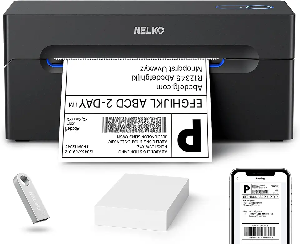 Nelko Bluetooth Thermal Shipping Label Printer, Wireless...