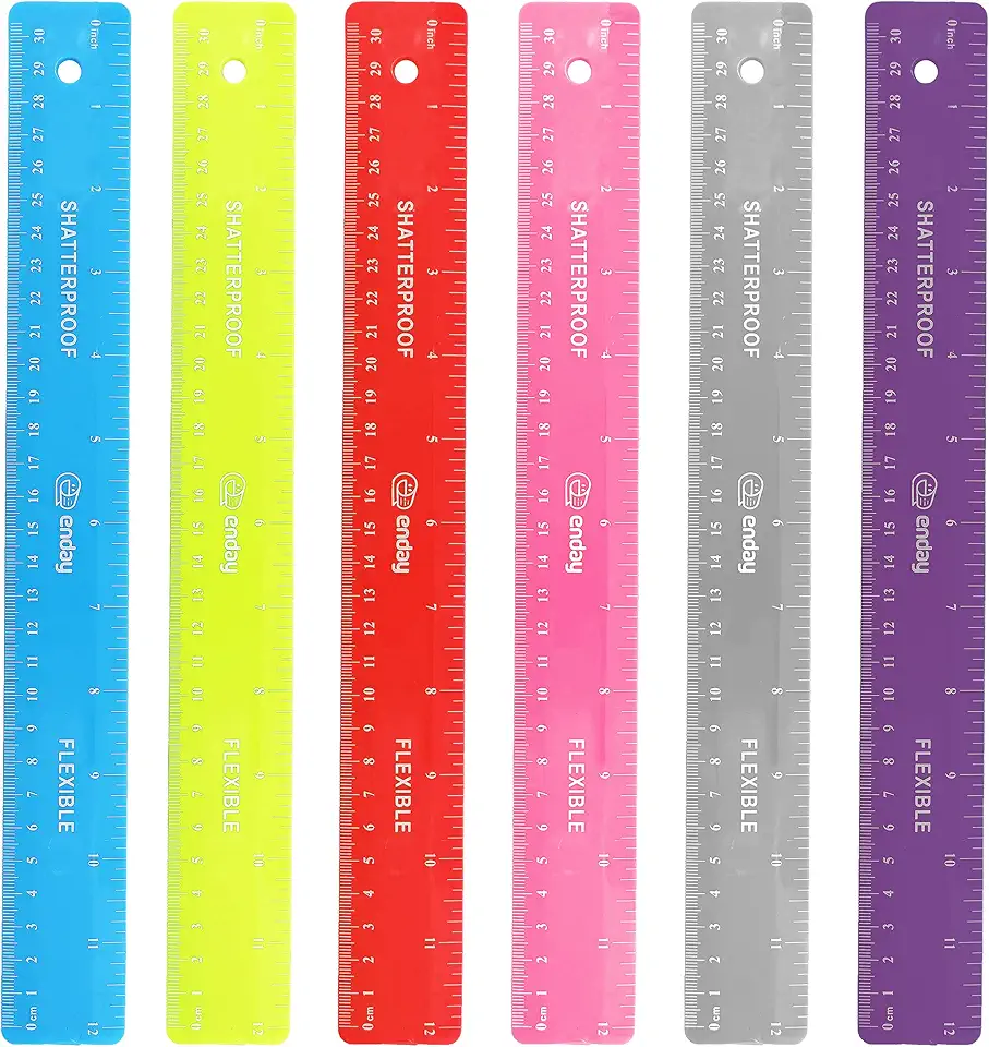 Emraw 12 inches (30 cm) Shatterproof Flexible Rulers...