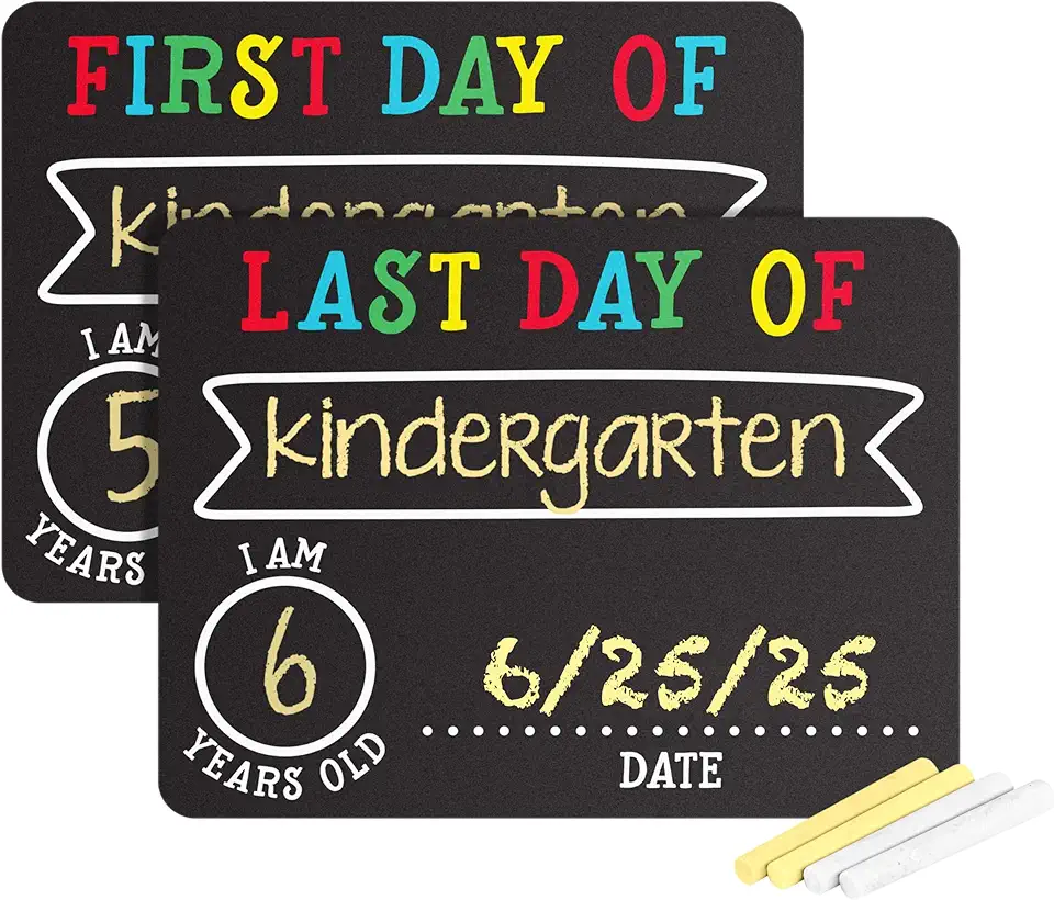 Pearhead First and Last Day Chalkboard Signs, Reusable And...