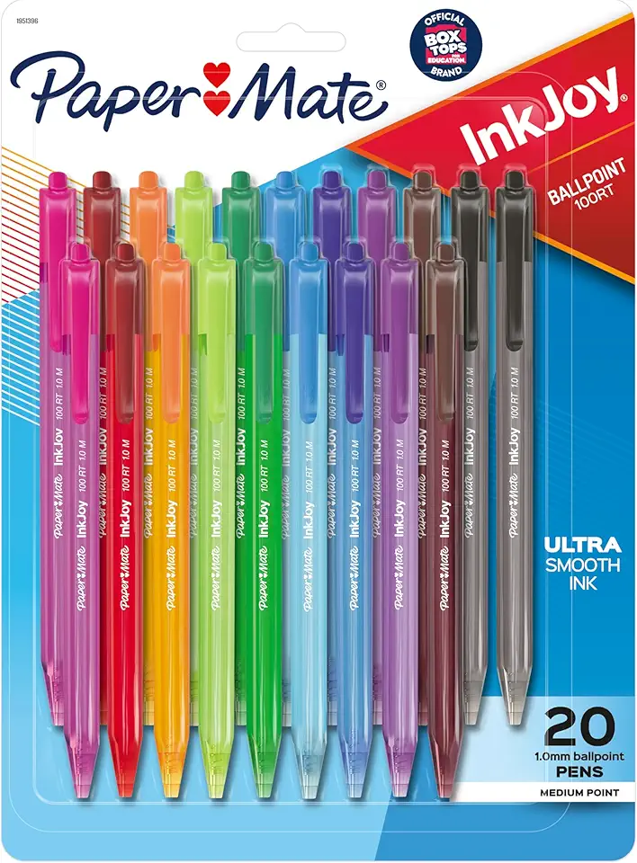 Paper Mate InkJoy 100RT Retractable Ballpoint Pens, Medium...